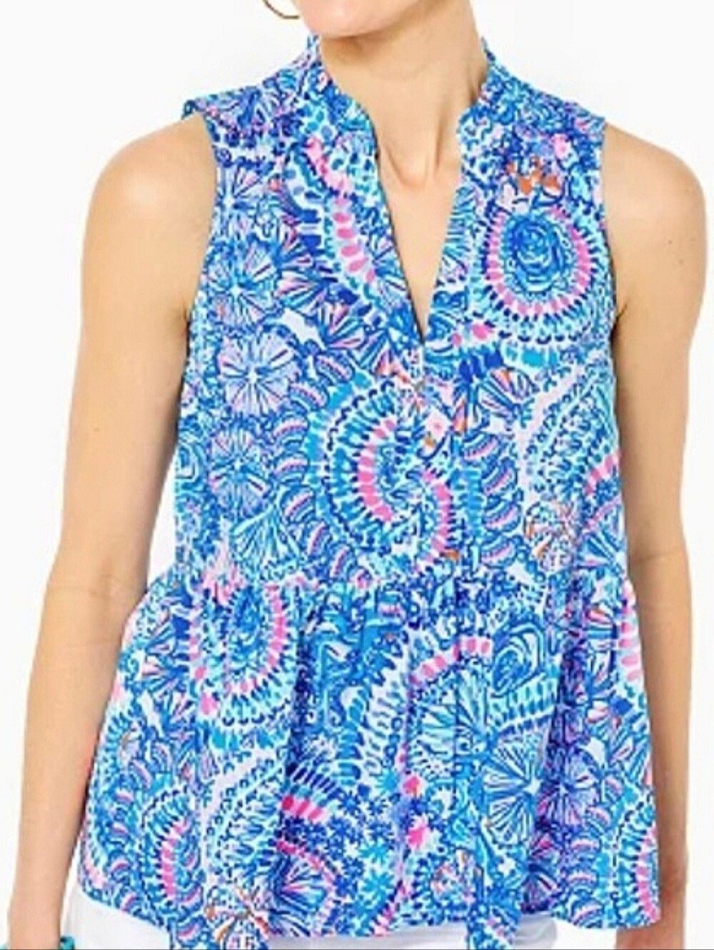 Lilly Pulitzer Novella Blue Grotto Commotion In the Ocean Top